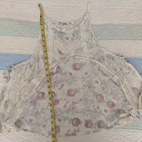 Free People lace tank camisole flowy open sides w/ ties Sz M - Picture 13 of 14
